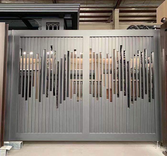 Mẫu cổng sắt hộp 2 cánh đẹp